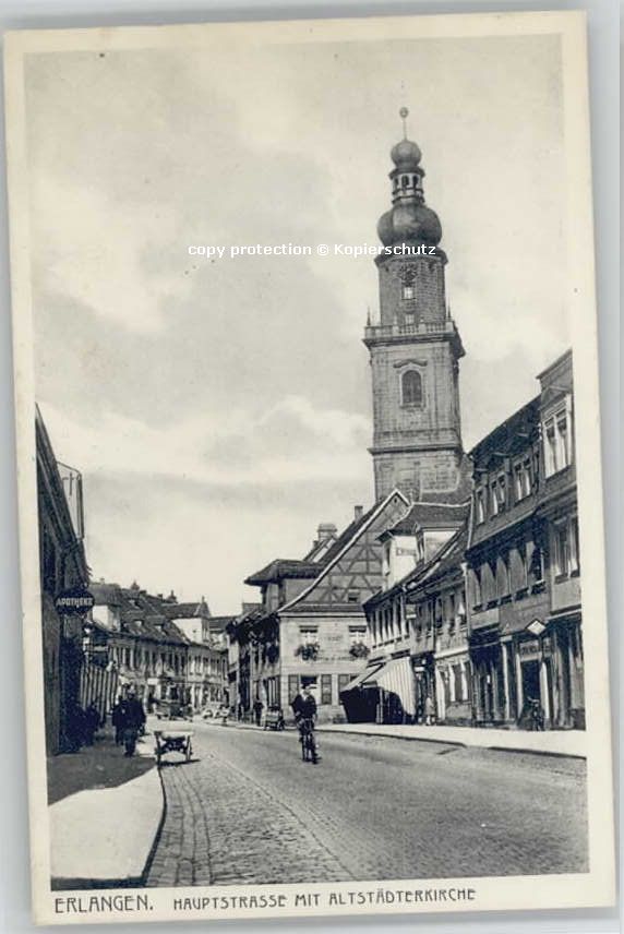 Erlangen Hauptstrasse ungelaufen ca. 1920