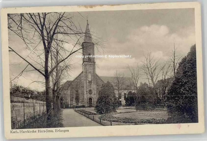 ERLANGEN Bayern Herz Jesu Kirche  ungelaufen ca. 1920