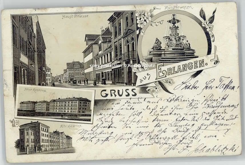 Erlangen Hauptstrasse Kunstbrunnen x 1895