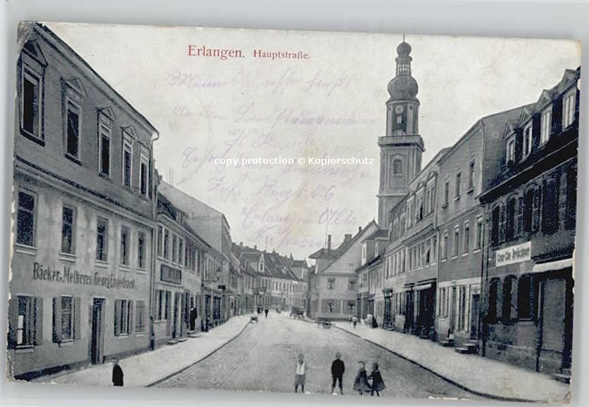 ERLANGEN Bayern Hauptstrasse Feldpost x 1915