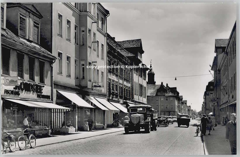 ERLANGEN Bayern Hauptstrasse ungelaufen ca. 1955