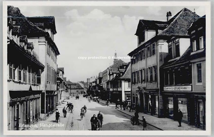 ERLANGEN Bayern Hauptstrasse ungelaufen ca. 1955