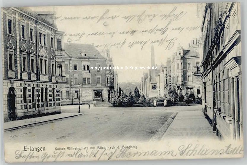 Erlangen Kaiser Wilhelmplatz Burgberg x 1909