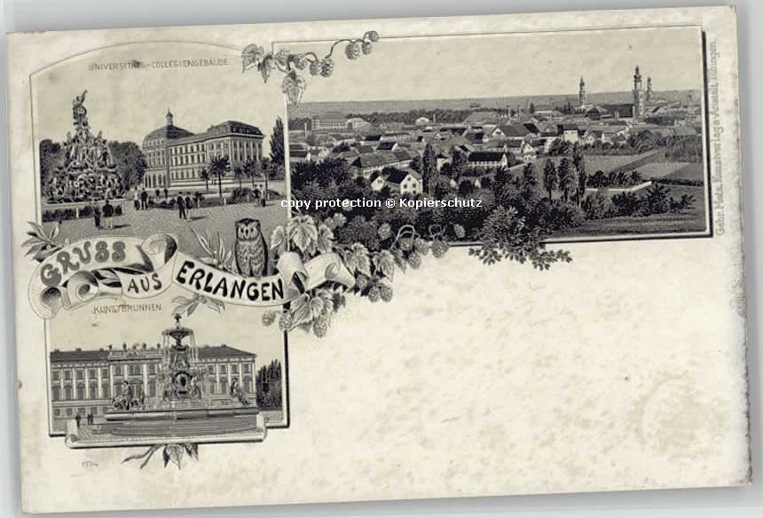 Erlangen Kunstbrunnen ungelaufen ca. 1900