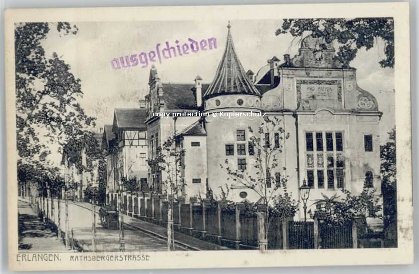 Erlangen Rathsbergerstrasse ungelaufen ca. 1920