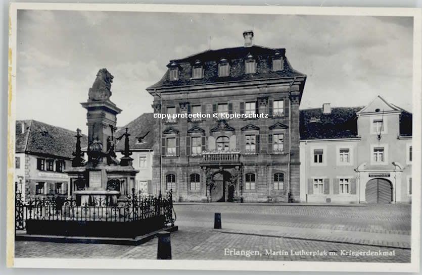 ERLANGEN Bayern Martin Lutherplatz ungelaufen ca. 1955