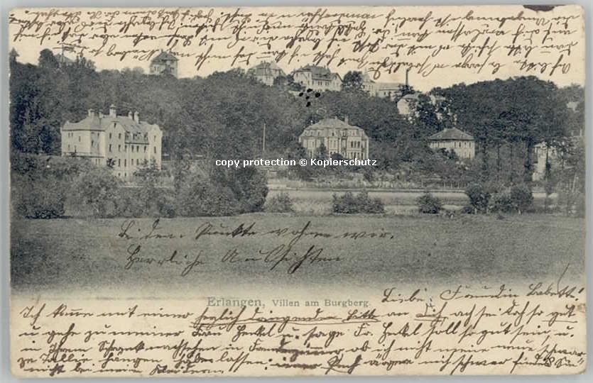 ERLANGEN Bayern Villen Burgberg x 1906