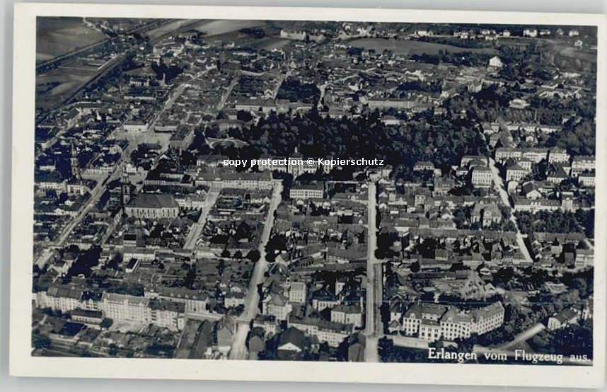 ERLANGEN Bayern Fliegeraufnahme ungelaufen ca. 1955