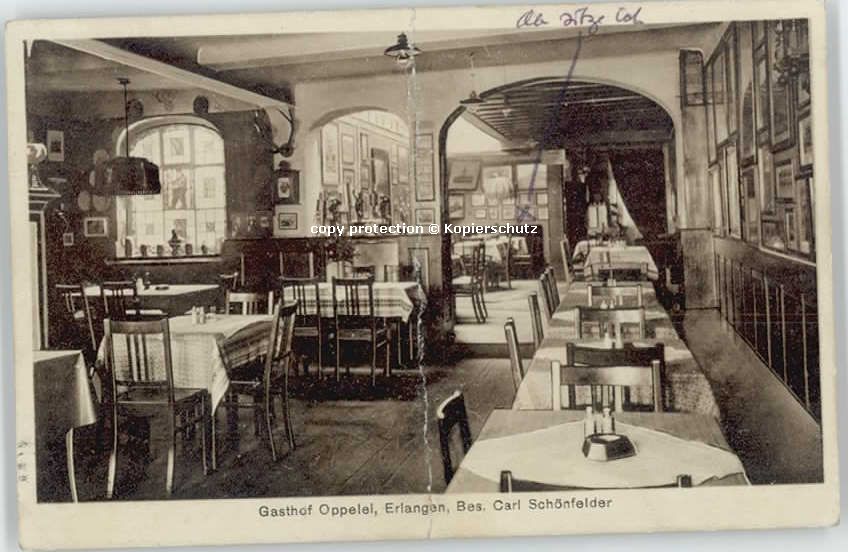 ERLANGEN Bayern Gasthof Oppelei x 1926