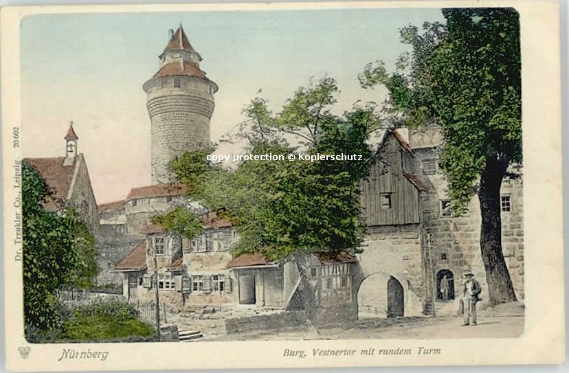 NueRNBERG  CITY Nuernberg Mittelfranken Burg Vestentor ungelaufen ca. 1900