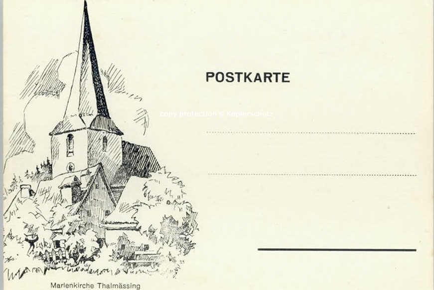 Thalmaessing Mittelfranken arien Kirche ungelaufen ca. 1920