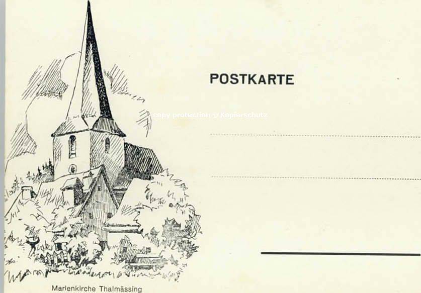 Thalmaessing Mittelfranken arien Kirche ungelaufen ca. 1920