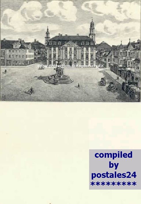 Erlangen Marktplatz Rathaus ungelaufen ca. 1920