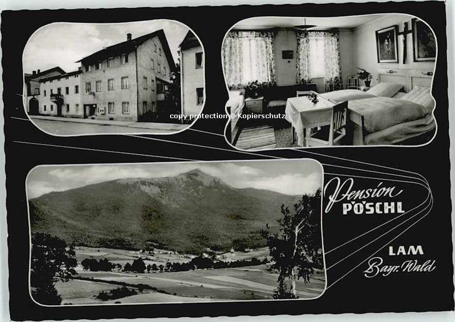 Lam Oberpfalz Pension Poeschl ungelaufen ca. 1965