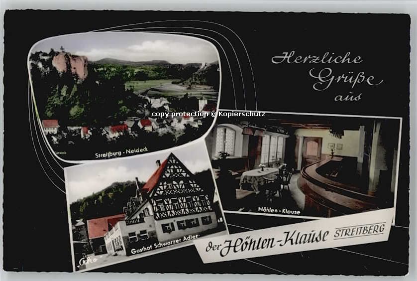 Streitberg Oberfranken Gasthof Schwarzer Adler Hoehlen-Klause