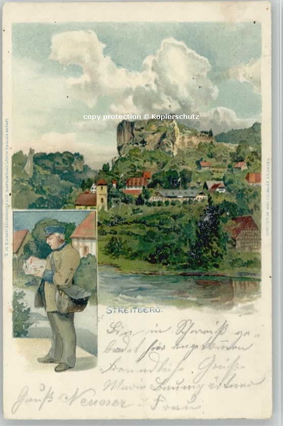 Streitberg Oberfranken Postbote Künstlerkarte x 1903
