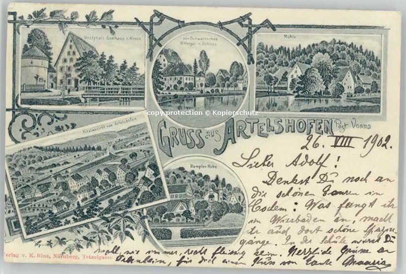 Artelshofen Gasthaus zum Hirsch Rittergut Schloss M