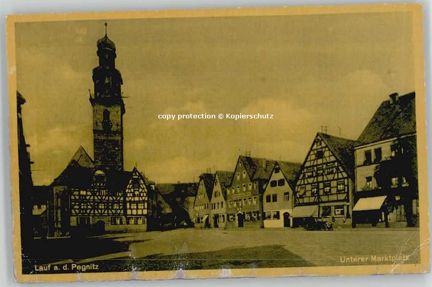 Lauf Pegnitz Marktplatz ungelaufen ca. 1930
