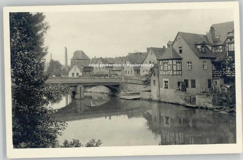 Lauf Pegnitz Wasserbrücke ungelaufen ca. 1930