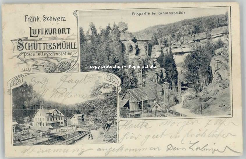 Pottenstein Oberfranken Schuettersmuehle  x 1905