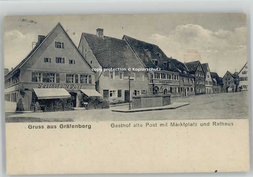 Graefenberg Oberfranken asthof Post Marktplatz Rathaus  x 1926