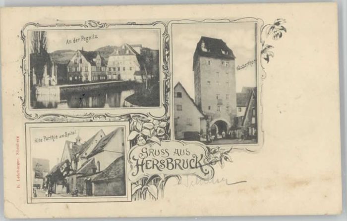 Hersbruck Wasserthor Pegnitz  x 1902