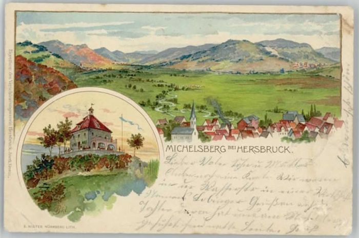 Hersbruck Künstlerkarte Michelsberg x 1899