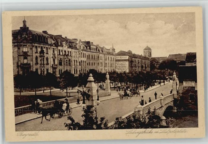 BAYREUTH Bayern Ludwigsbruecke Luitpoldplatz