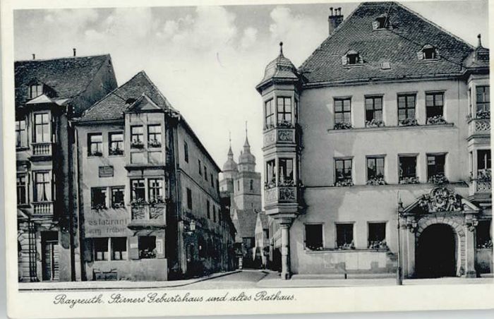 BAYREUTH Bayern Stirners Geburtshaus Rathaus Restaurant