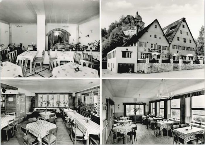 Hohenstein Burg 634m Kirchensittenbach Fraenkische Schweiz  Bayern Gasthof Pensi