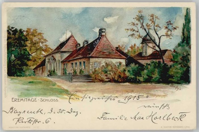 Bayreuth Eremitage Schloss Künstlerkarte