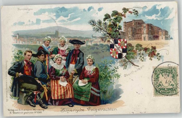Bayreuth Tracht Wagnertheater Wappen Hummelgau