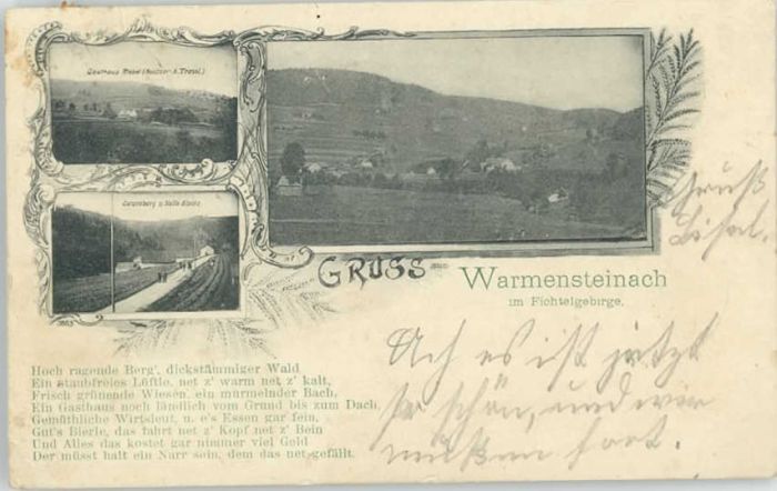 Warmensteinach Gasthaus Riebel Geiersberg Vers