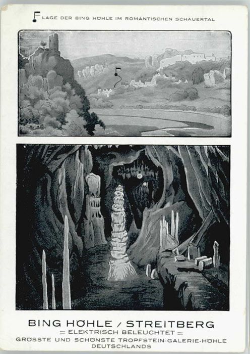 Streitberg Oberfranken Bing Höhle Künstlerkarte *