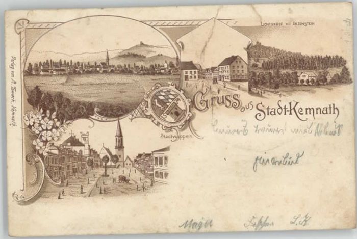 Kemnath Stadt Wappen Lichtenhof  x 1898