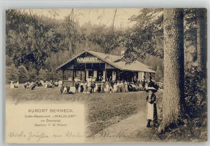 Bad Berneck Cafe Restaurant Waldlust x 1906