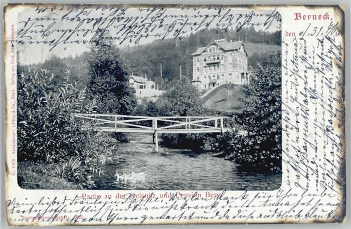 Bad Berneck Pension Berg Oelsnitz x 1906
