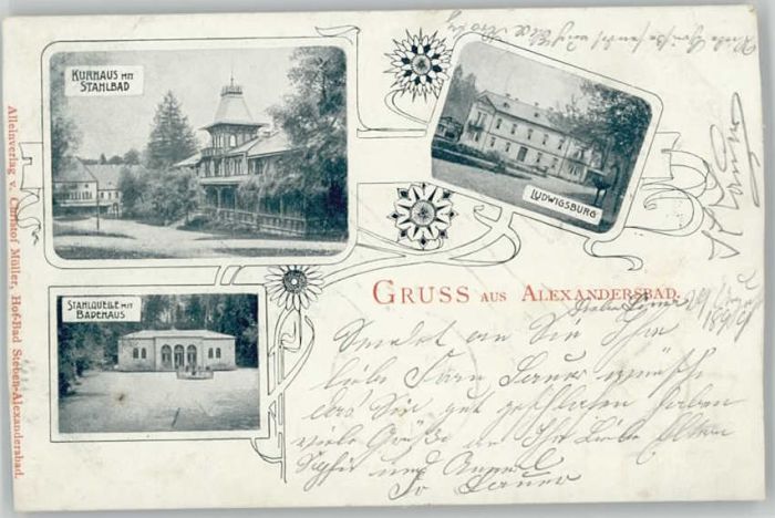 Bad Alexandersbad Kurhaus Stahlquelle Badehaus x 1899