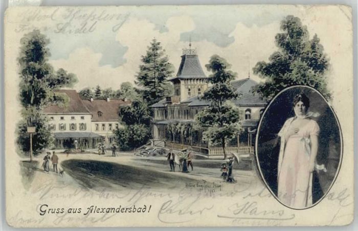 Bad Alexandersbad Kuenstlerkarte x 1904