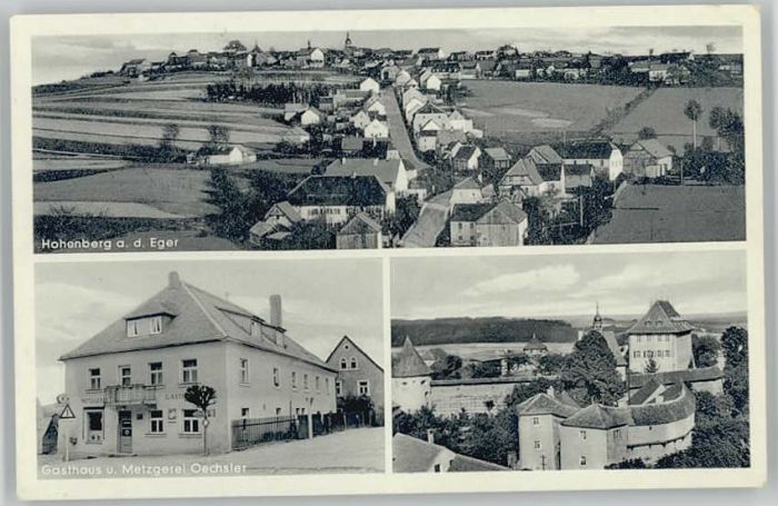 Hohenberg Eger Gasthaus Metzgerei Oechsler x 1955
