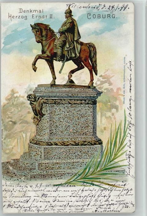 Coburg Herzog Ernst Denkmal  x 1899