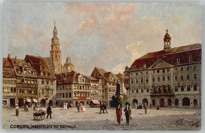 Coburg Bayern Kuenstlerkarte * 1920