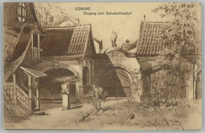 Coburg Bayern Salvatorfriedhof Kuenstlerkarte * 1910