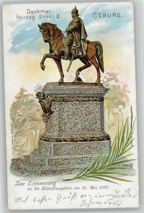 Coburg Herzog Ernst Denkmal  x 1899