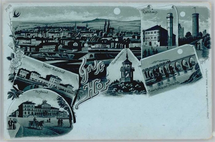 Hof Saale Bahnhof Postamt Rathaus