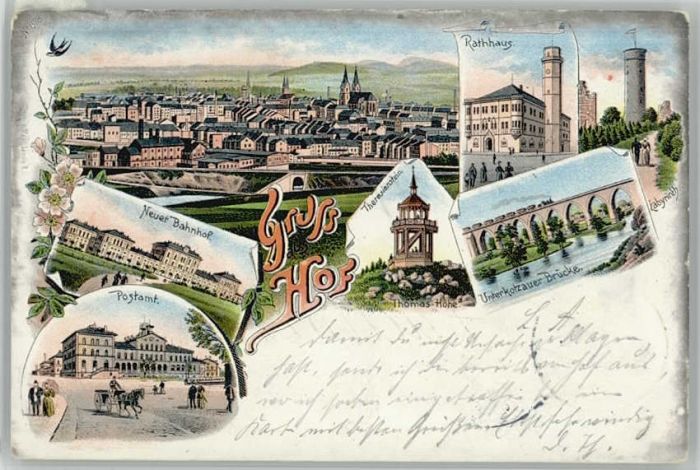 Hof Saale Bahnhof Postamt Rathaus