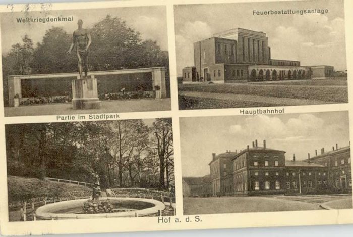 Hof Saale Hof Weltkriegdenkmal Hauptbahnhof Feuer