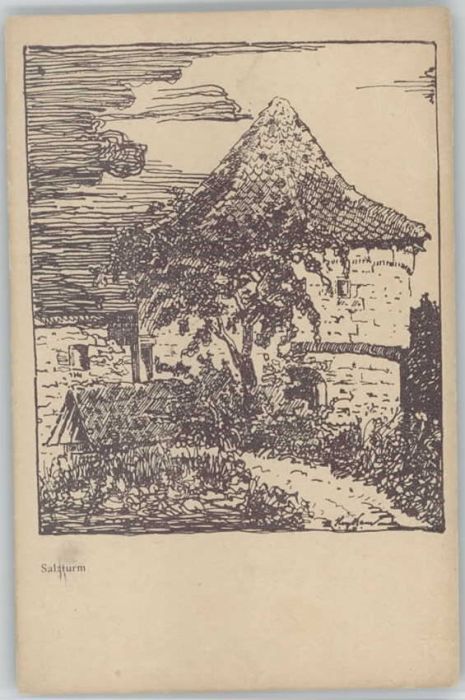 Kronach Oberfranken Festung Rosenberg Künstlerkarte