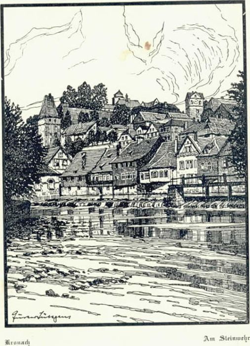 Kronach Oberfranken Steinwehr Künstlerkarte