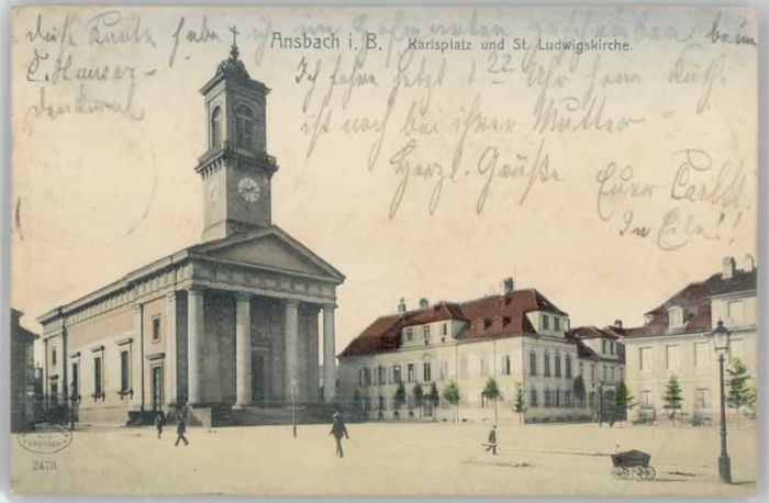 Ansbach Mittelfranken Ansbach Karlsplatz St. Ludwigskirche
